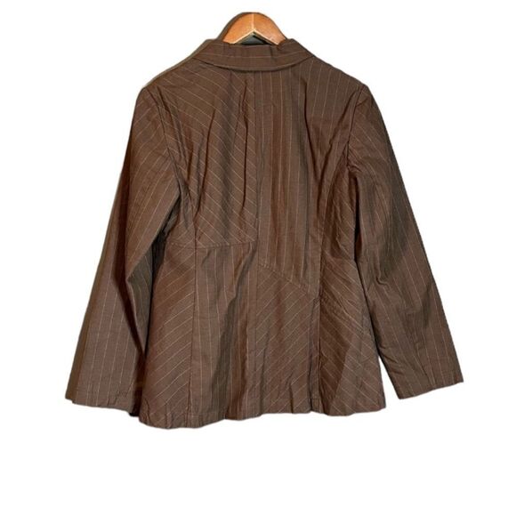 NWT! J.Jill brown linen and cotton blend blazer - Picture 7 of 13